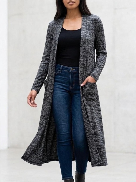 LuLaRoe Sweaters - LuLaRoe L Sarah Navy White Heather Long Duster